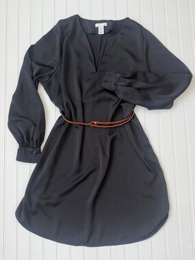 chinese dress ladies H&M Black Floral Long Sleeve Mini Dress